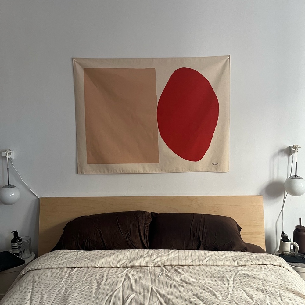 Abstract Red and Tan Wall Tapestry